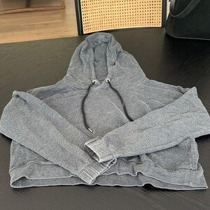 Cozy Heathered Gray/blue Hoodie with Drawstring